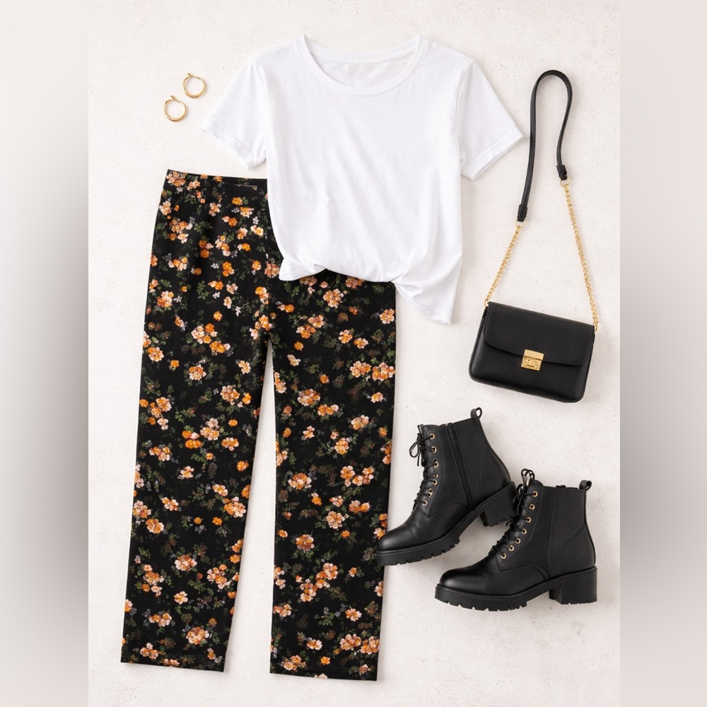 🍓3/$15 Zac & Rachel Black Floral Dress Pants